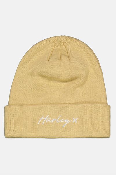 Hurley Men Embroidered Logo Beanie, Cream