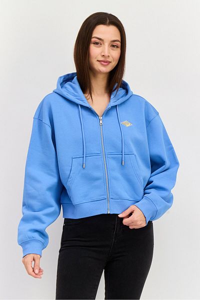 Esprit Women Hooded Brand Logo Sweatshirt, Blue