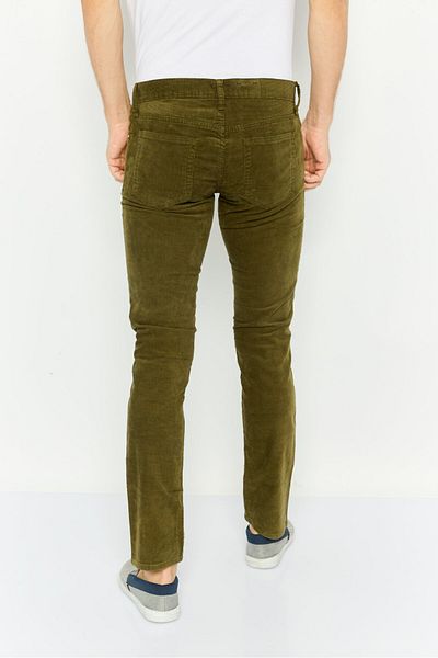 GAP Men Slim Fit Solid Stretchable Corduroy Pants, Olive