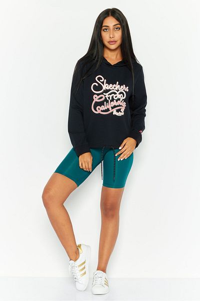 SKECHERS Women Sportwear Fit Graphic Long Sleeves Outdoor Hoodie, Black