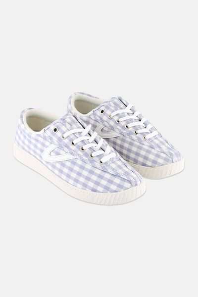 Tretorn Women Lace Up Checkered Print Casual Shoes, Grey