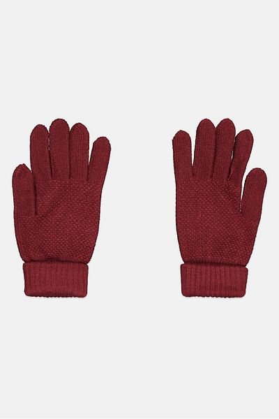 Rampage Women 1 Pair Knitted Gloves, Maroon