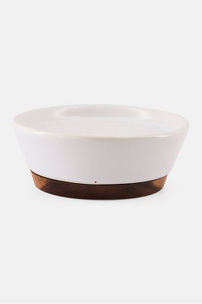 Muy Mucho Stoneware Soap Holder 10,5 X 3 Cm, White