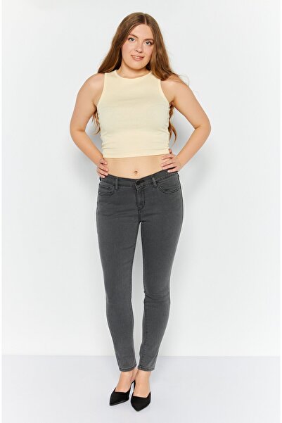 Levi's Women 710 Super Skinny Fit Washed Jeans, Grey