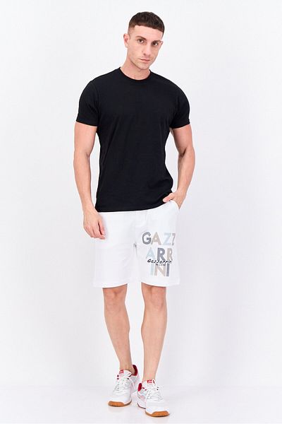 GAZZARRİNİ Men Brand Logo Basic Shorts, White
