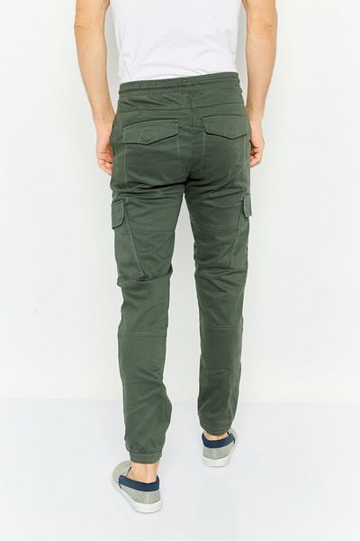 Threadbare Men Stretch Fit Solid Cargo Pants, Dark Green