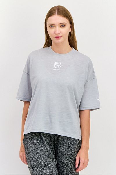Puma Women Sportswear Fit Short Sleeve Training T-shirts, Light Grey