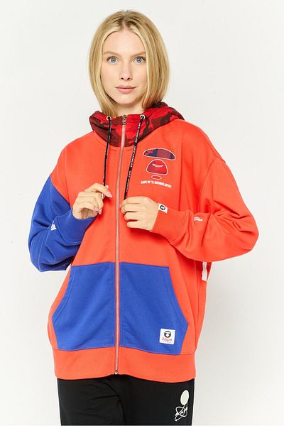 Aape By A Bathing Ape Women Hood Neck Graphic Print Hoodie, Red