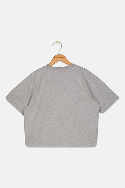 Ellesse Kids Girl Short Sleeve Brand Logo T Shirt, Grey