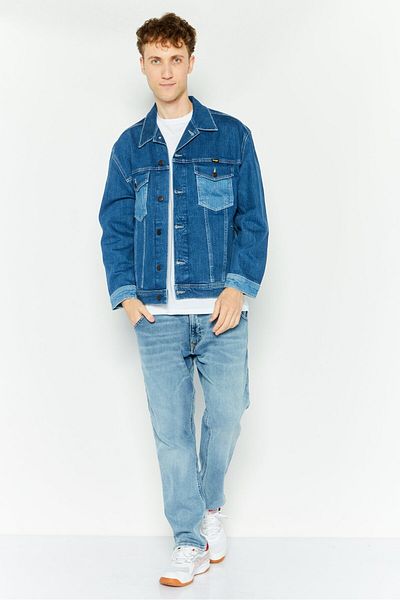 WRANGLER Men Textured Long Sleeve Denim Jacket, Blue