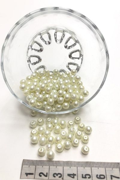 Hayalperest boncuk Cream Glass Pearl Beads 6 Mm