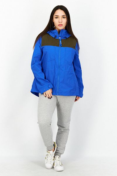 Aigle x Faguo Women Brand Logo Windbreaker Jacket, Blue