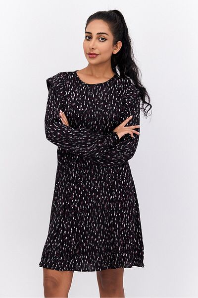 Scotch & Soda Women Allover Print Mini Dress, Black