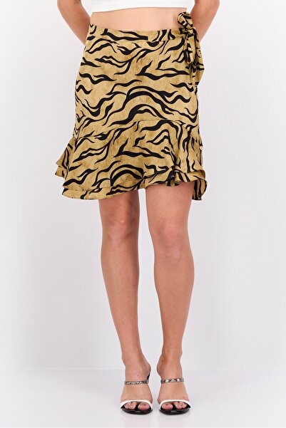 Scotch & Soda تنورة قصيرة بطبعة حيوانية للنساء، متعددة الألوان