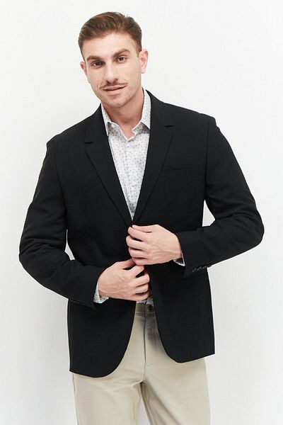 Calvin Klein Men Slim Fit Plain Blazer, Black