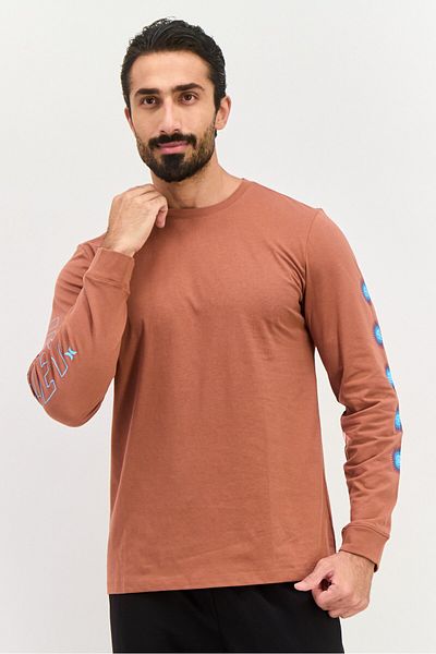Hurley Men Sportswear Fit Long Sleeves Outdoor Sweat Shirt, Brown