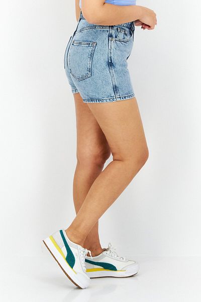 NA-KD Women Washed Denim Short, Blue