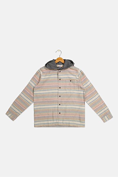 BİLLABONG هودي مخطط بأكمام طويلة للبنات الصغار، مجموعة بيج