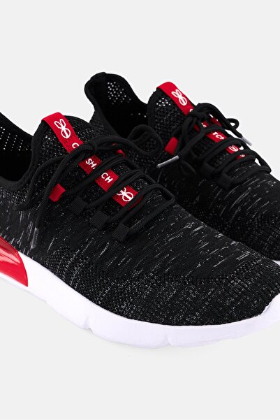 Crosshatch Men Smitlay Lace Up Running Shoes, Black