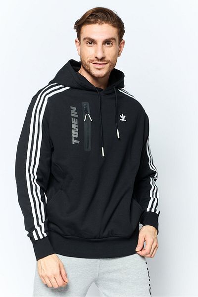 adidas Men Sportswear Fit Brand Logo Training Hoodies, Black