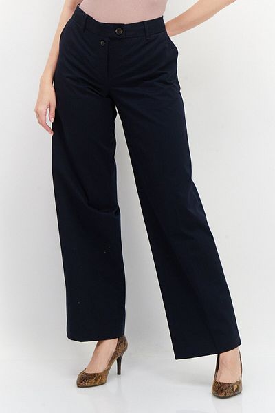 Tommy Hilfiger Women Wide Leg Plain Chino Pants, Navy