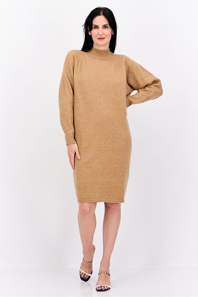 Hugo Boss Women Heather Sweater Dress, Sand Brown