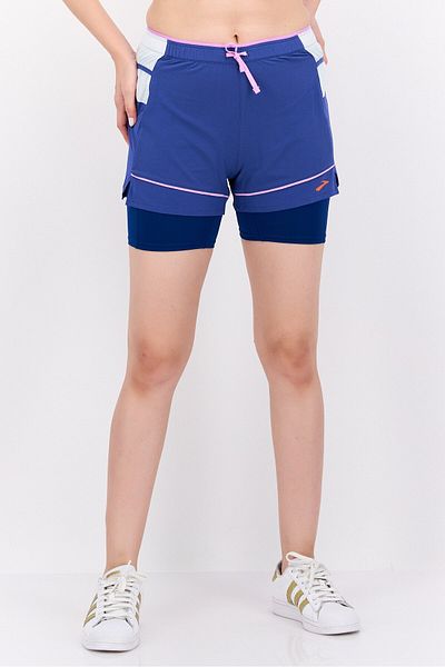 Brooks Women Sportswear Fit 3 Inseam Training Shorts, Slate Blue Combo