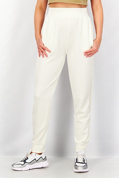 Fila Women Sportswear Fit Cagli High Waits Pants, Egret