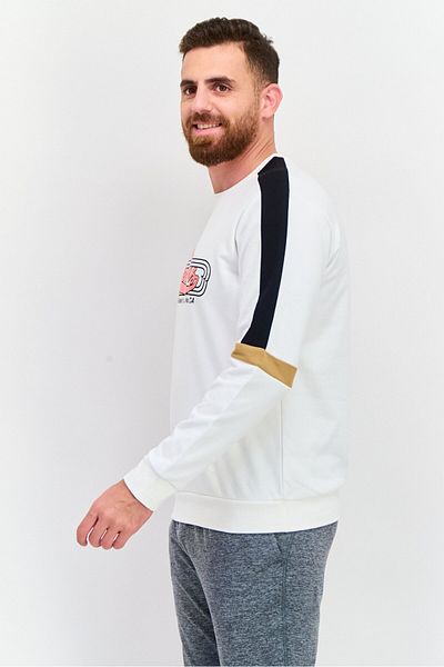 SKECHERS Men Sportwear Fit Graphic Long Sleeves Outdoor Sweatshirt, White