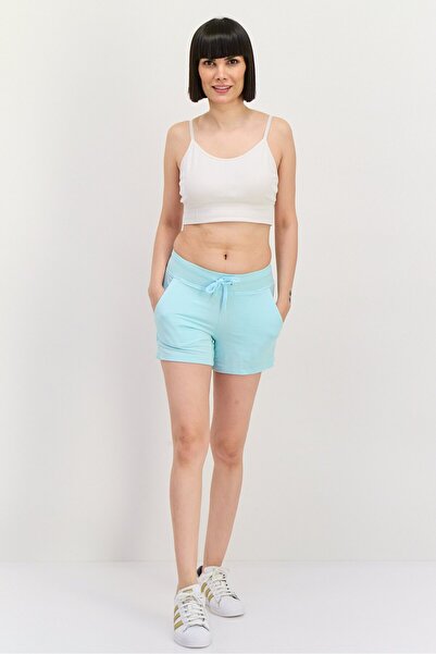 SKECHERS Women Sportswear Fit Training Shorts, Aqua Blue