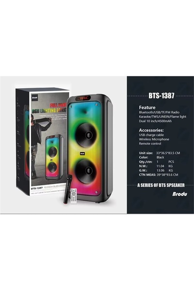 SIGHTZER KABLOSUZ MİKROFONLU BLUETOOTH HOPARLÖR ŞARJLI TAŞINABİLİR BÜYÜK BOY ...