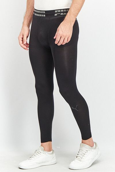 Puma Men Tight Fit Brand Logo Training Leggings, Black