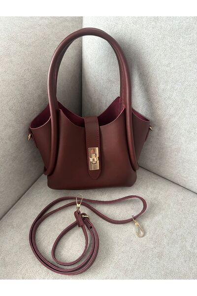 RumyaCollection Kadın Mini Kilit Detaylı Yavrulu Çapraz  Askılı El ve Omuz Ça...