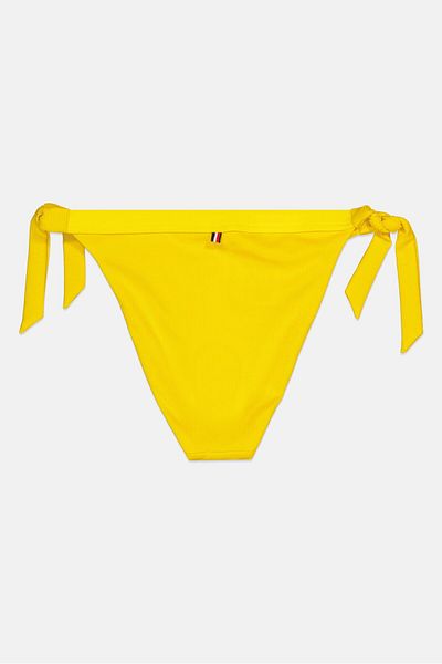 Tommy Hilfiger Women High Leg Ribbed Bikini Bottom, Yellow