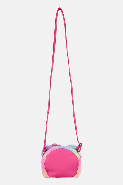 OMG Accessories Kids Girl Teddy Daisy Crossbody 14 H X 16 L X 4 W Cm, Pink Combo