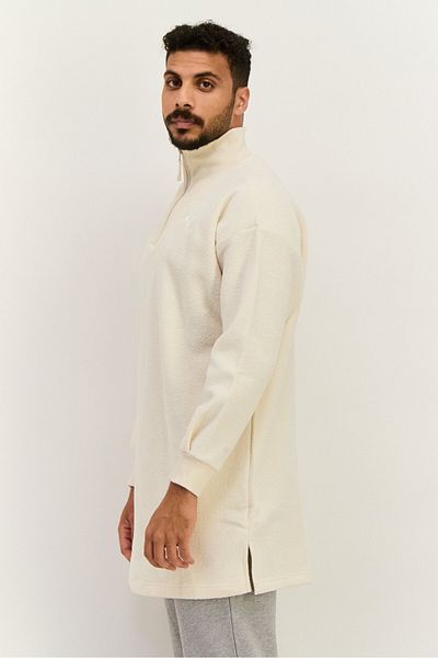 Puma Men Relaxed Fit Long Sleeve Outdoor Sweatshirt, Beige