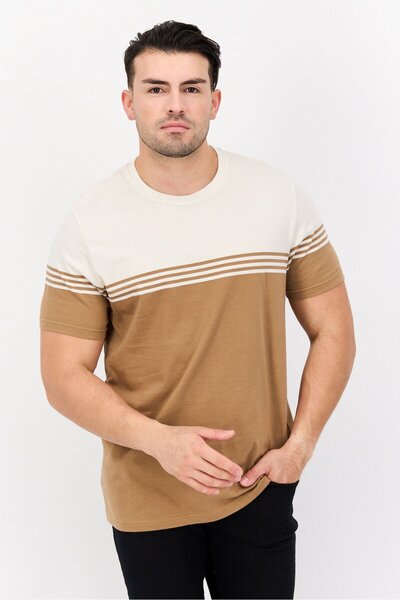 Denim & Flower x Ricky Singh تي شيرت رجالي برقبة دائرية وأكمام قصيرة بلونين، ...