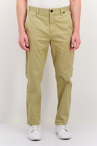 Hurley Men Slim Fit Brand Logo Chino Pants, Khaki