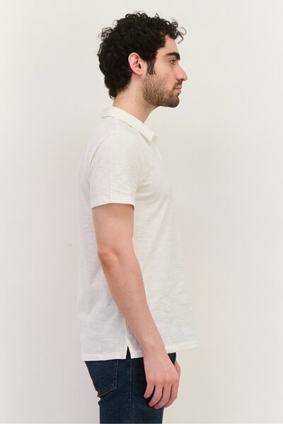 GAP Men Regular Fit Plain Short Sleeves Polo Shirt, White