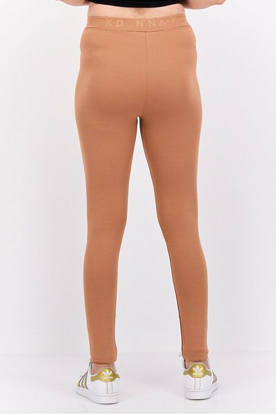 NA-KD Women Brand Logo Pull-on Leggings, Mocha