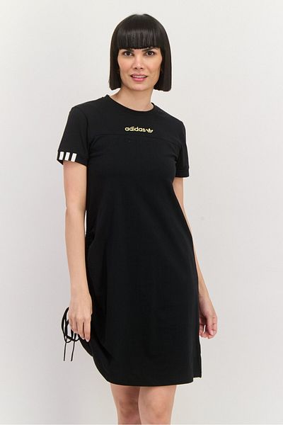 adidas Women Sportswear Fit Short Sleeves Outdoor Dress, Black