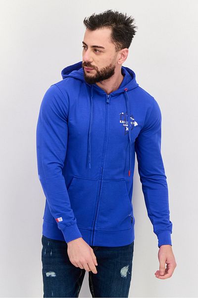 Hurley Men Long Sleeve Brand Logo Hoodies, Blue