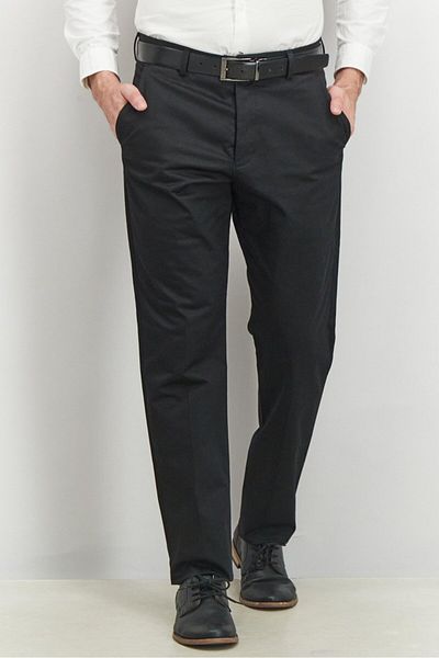 French Connection Men Regular Fit Five Pocket Chino Pants, Black