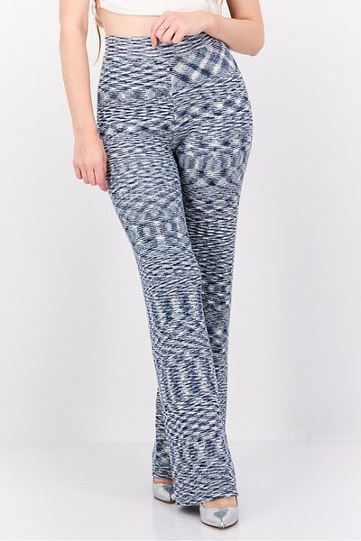 NIA Women Regular Fit Wide Leg Space Dye Palazzo Pant, Grey
