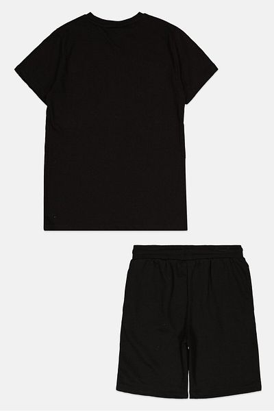Ellesse Kids Boy 2 Pcs Sportswear Brand Logo T Shirt And Short Set, Black