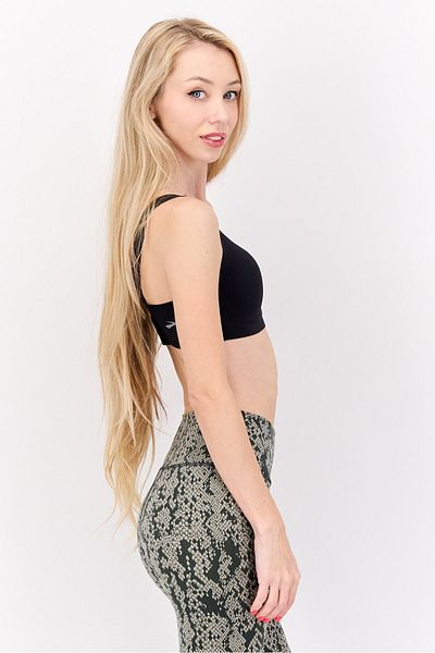 Brooks Women Solid Padded Sports Bra, Black