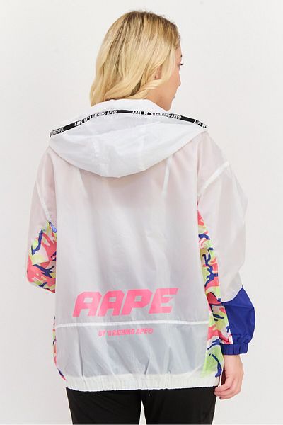 Aape By A Bathing Ape Women Brand Logo Windbreaker Jackets, White