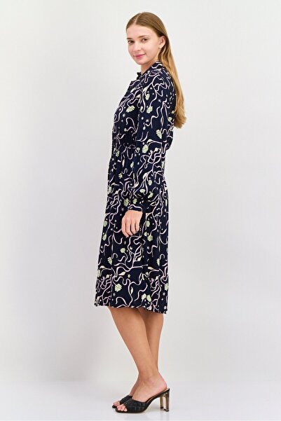 Scotch & Soda Women Printed Midi Dress, Black Combo