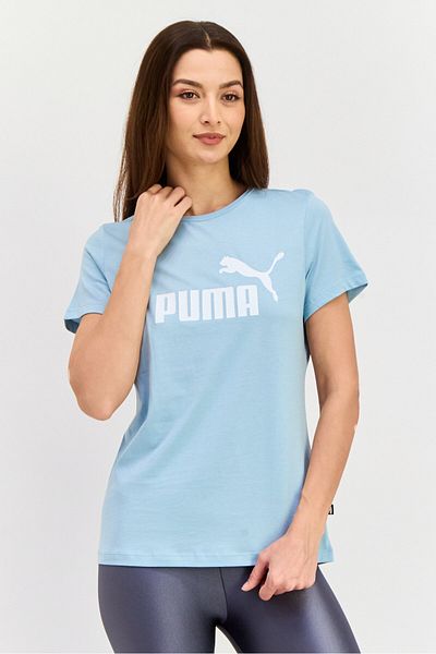 Puma تي شيرت رياضي نسائي بأكمام قصيرة للتدريب، فيروزي