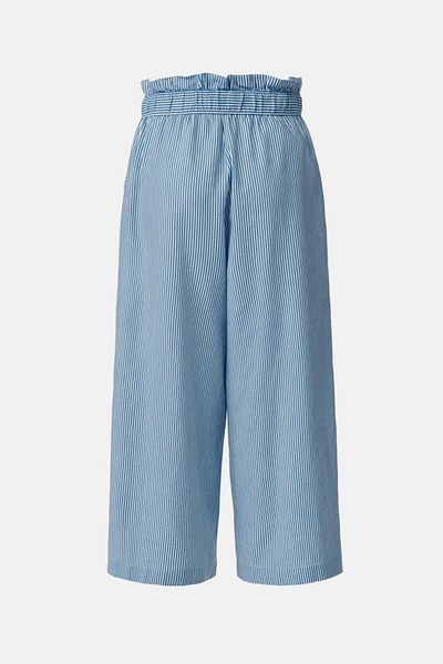 Tchibo Women Belted Stripe Pants, Blue